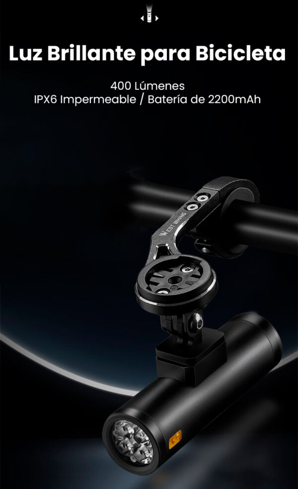 Luz delantera 400 Lúmenes 200 mts - Image 4