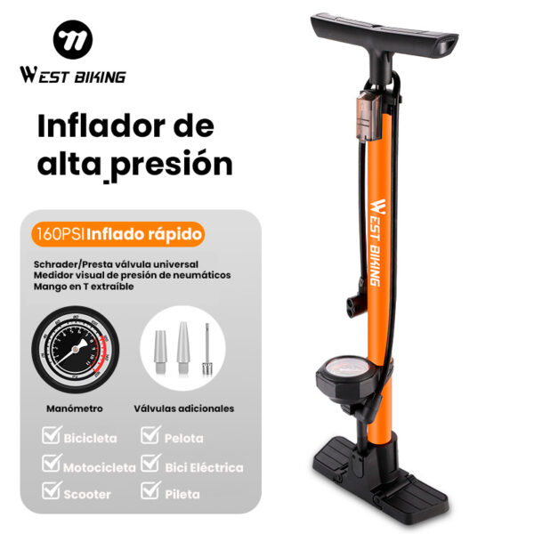 Inflador de alta presión con manómetro