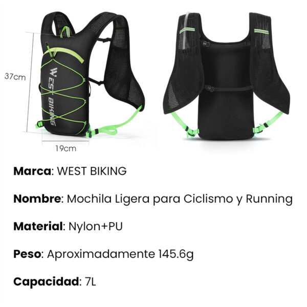 Mochila Ciclismo Running Trekking 7L Ultraligera Camelback West Biking (No incluye bolsa de agua) - Image 13