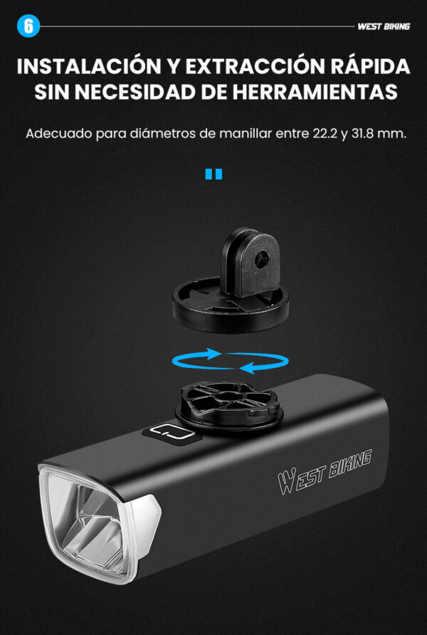 Luz bicicleta delanera inteligente