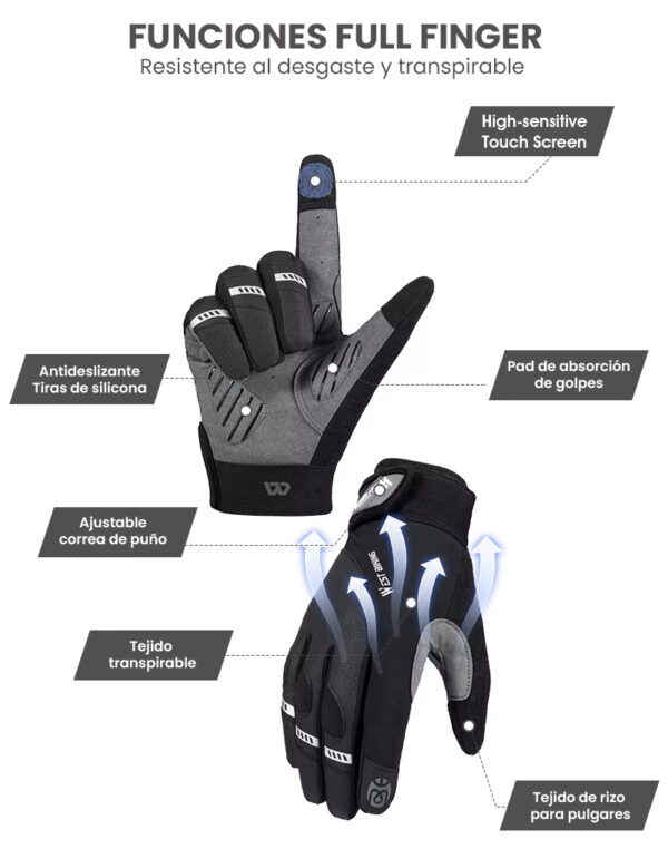 Guantes Touch con protecciones y reflectantes - Image 4