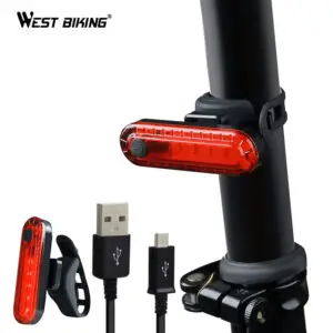 Luz trasera para bicicleta, resistente al agua, recargable vía USB