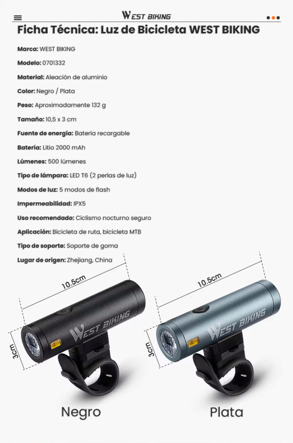 Luz500LumenesInfoFichaTecnica