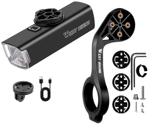 Kit Luz Inteligente Bici 1000 Lm Y Soporte Nylon West Biking 1 1
