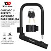 Candado Traba Linga U West Biking Bici Moto Puerta C/soporte 3 5